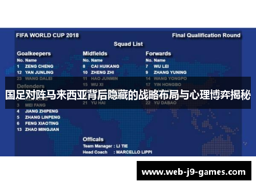 国足对阵马来西亚背后隐藏的战略布局与心理博弈揭秘